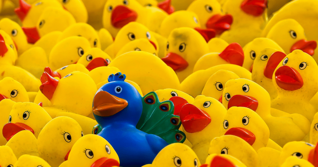 Illustration of a standout business among similar competitors — representing how to stand out from the competition
