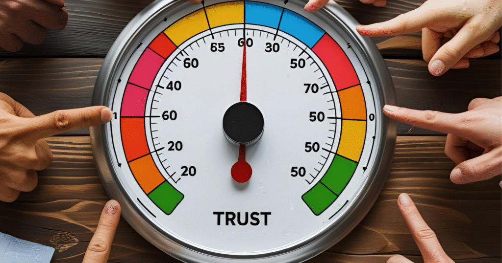 Graphic showing how to recover lost Google rankings by gaining Google trust