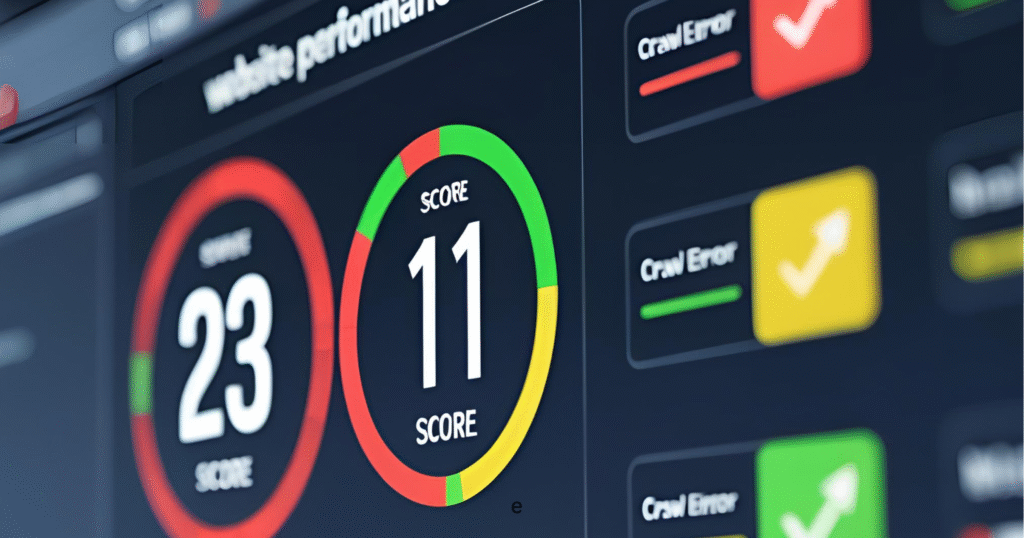 Graphic showing how to recover lost Google rankings with SEO audit tools